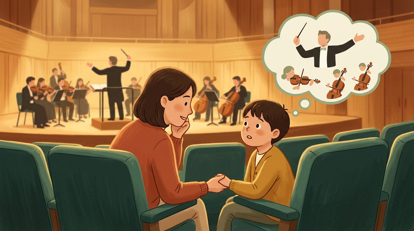 Illustration for the Pierre Bleuse Conductor Cue Detective activity.