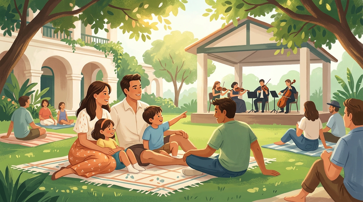 Family event at The Lawn, Raffles Arcade, Raffles Hotel Singapore.