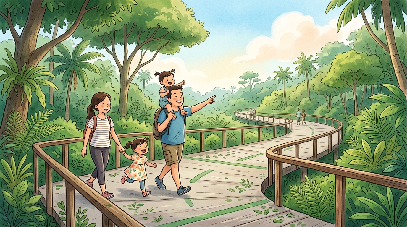 Family event at Bus stop beside Block 949 Jurong West Street 91, assembly point.