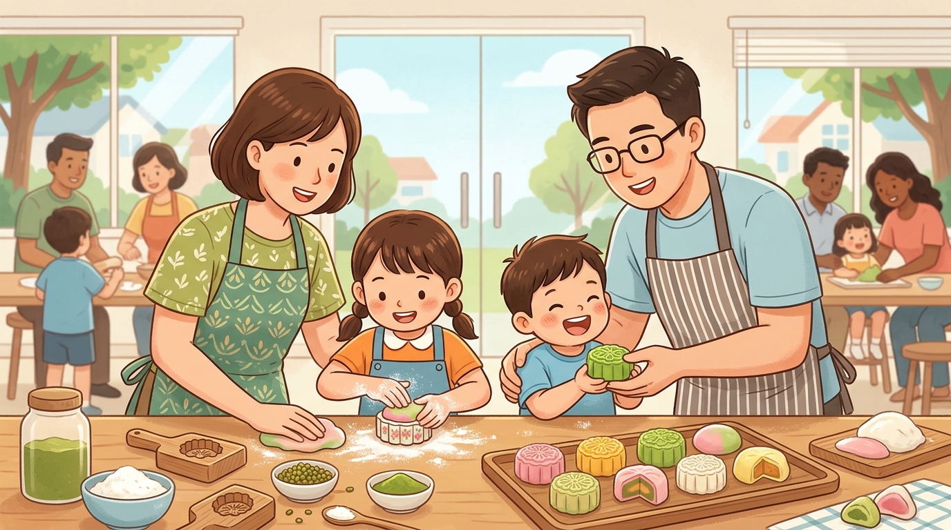 Family event at Fernvale CC, Culinary Studio Level 4.