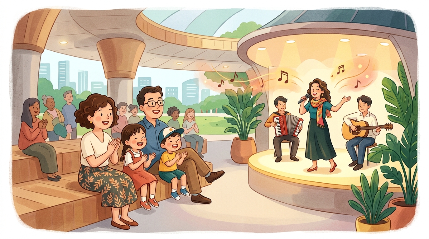 Family event at Esplanade Concourse.
